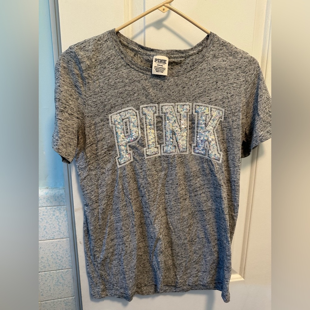 Pink Victoria’s Secret Gray Bling Shirt